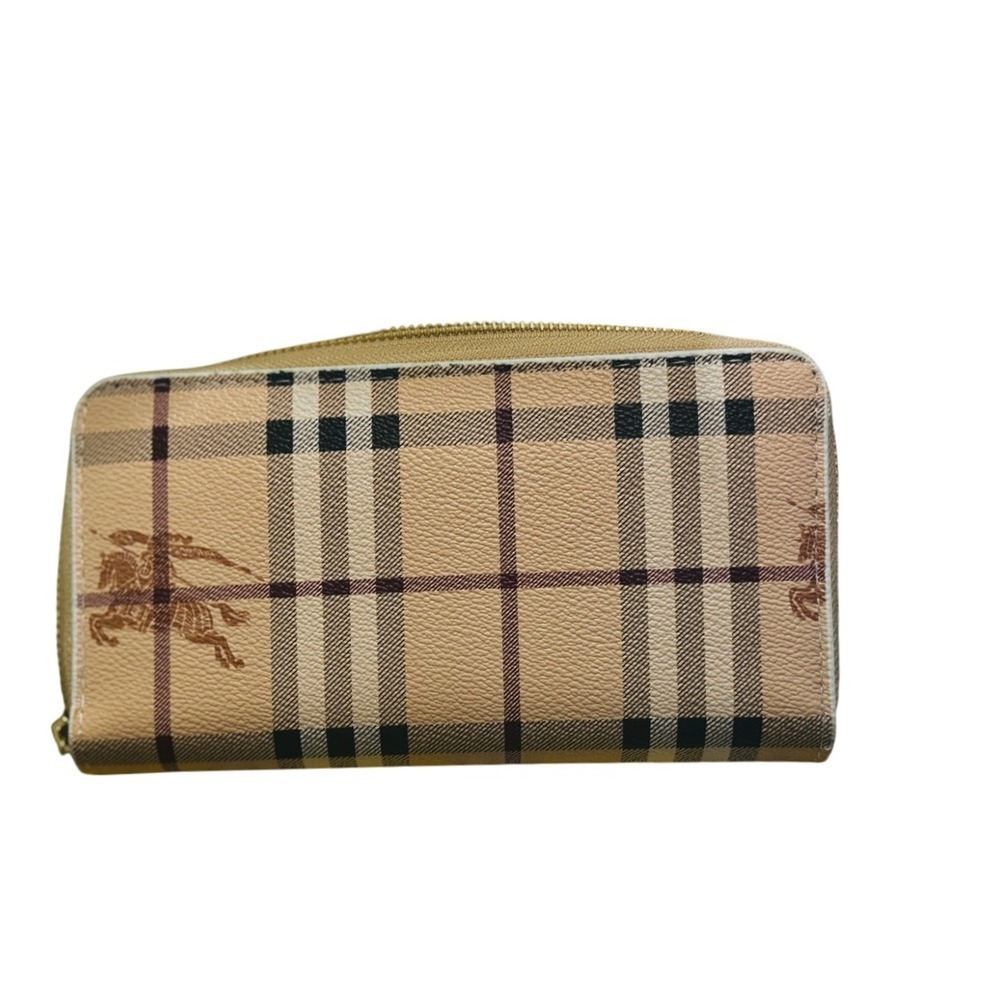 Burberry leather Wallet Clutch Zip Around New with‎ box